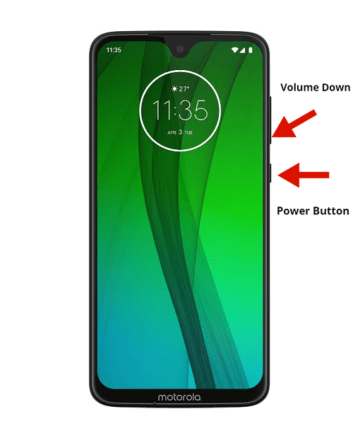 Using the Power Button Volume Down